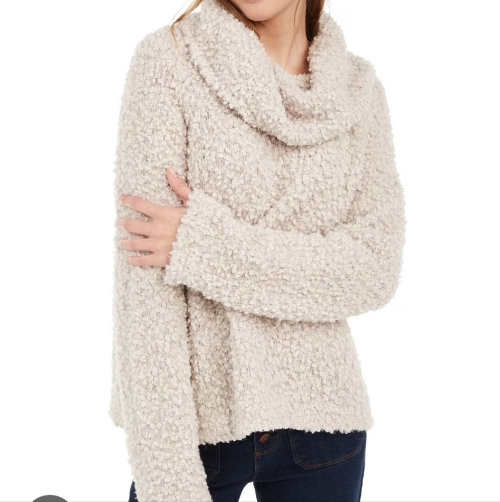 BOHO HIPPIE Pink Republic Minky Plush Knit Cowl Neck Long Sleeve Sweater‎ Sz M - Picture 7 of 8